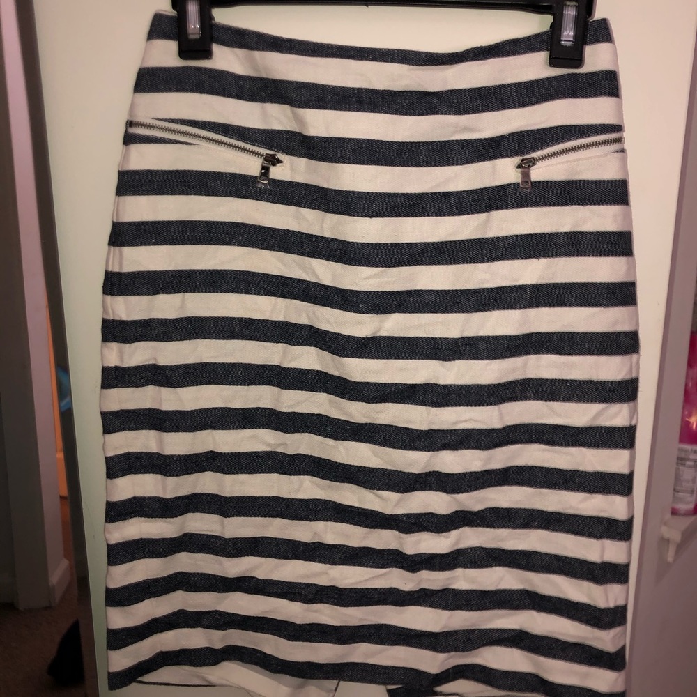Striped blue and white skirt, Size 2, Ann Taylor